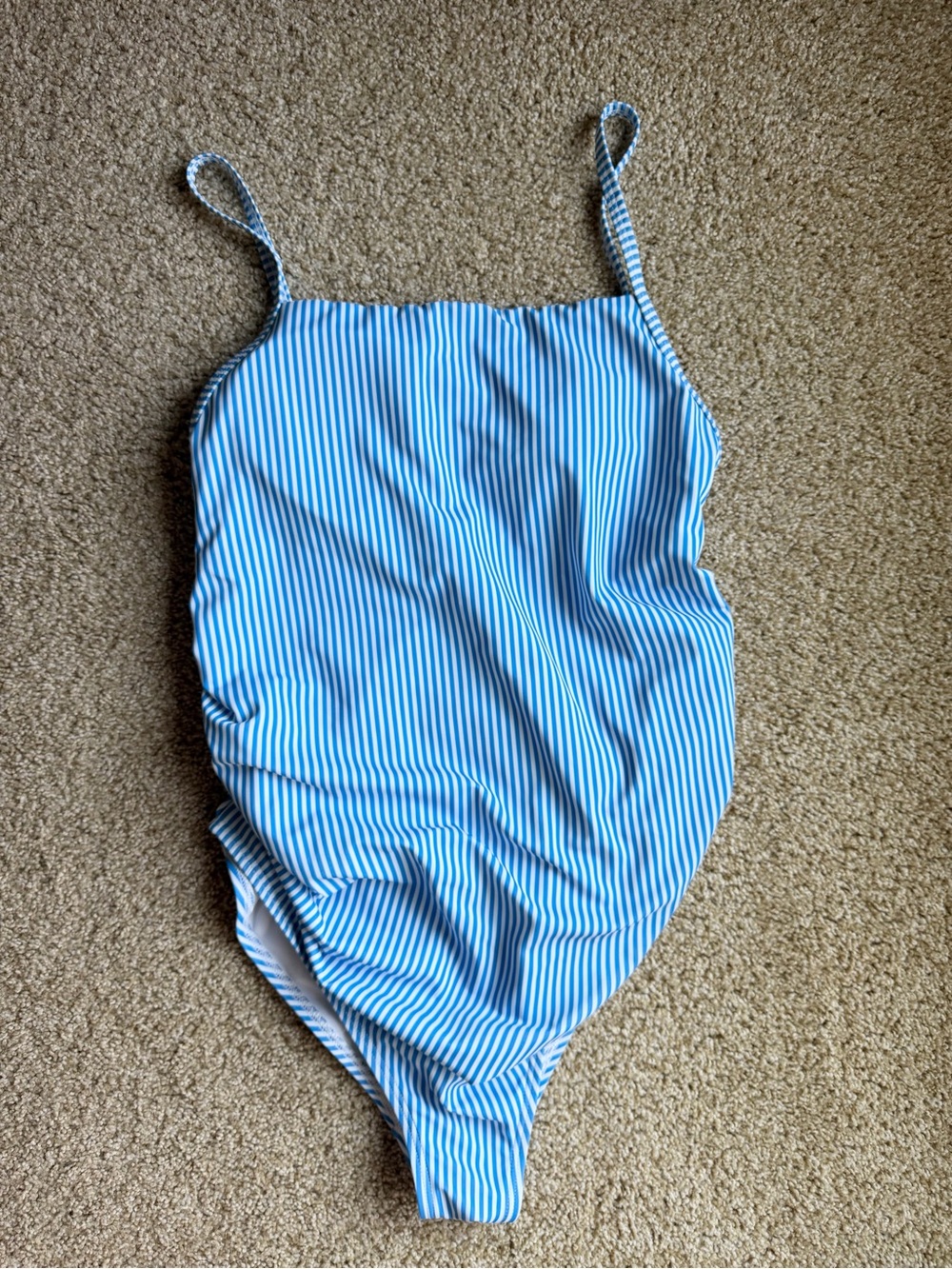 Pinkblush Maternity Blue and White Striped One-Piece Swimsuit